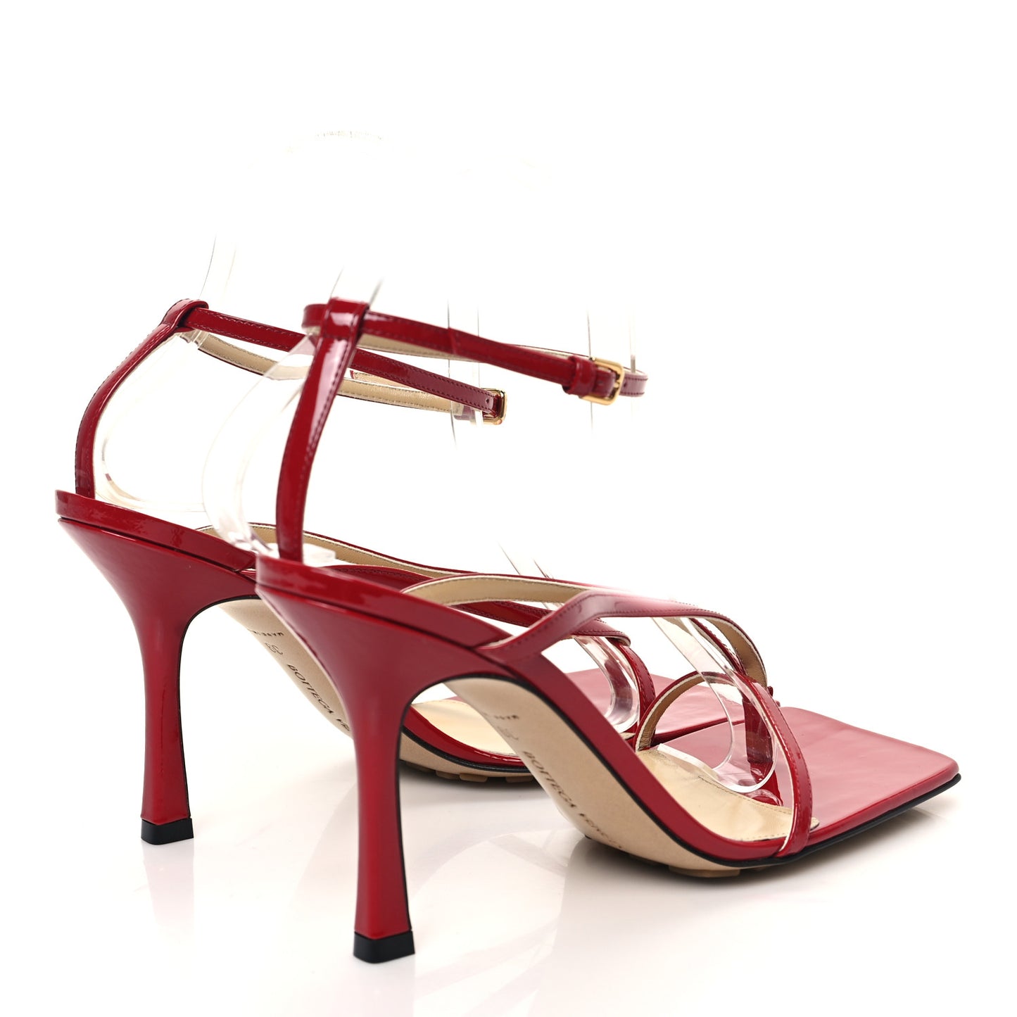 Patent Stretch Multi Strap 90mm Sandals 39 Hollyhock