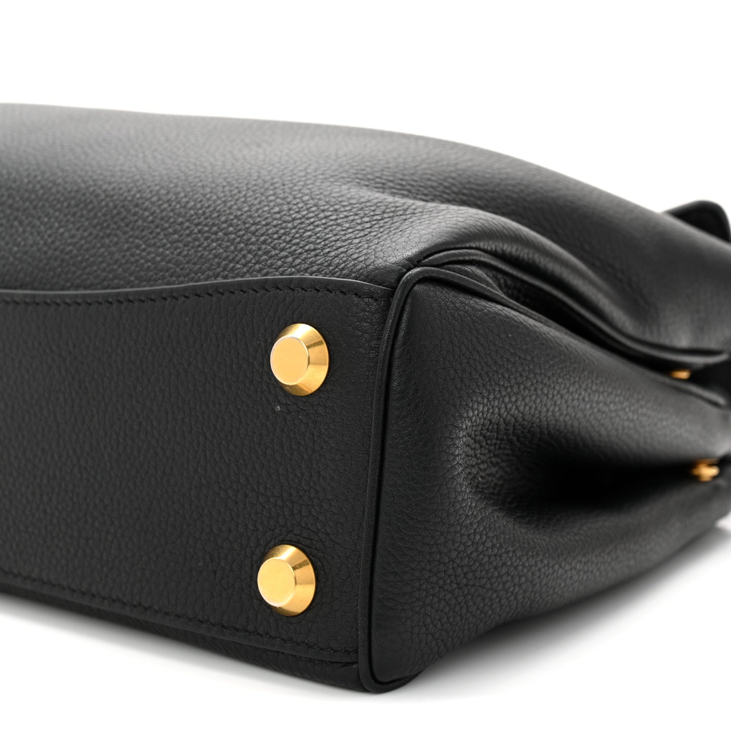 Grained Calfskin Small Rodeo Top Handle Handbag Black