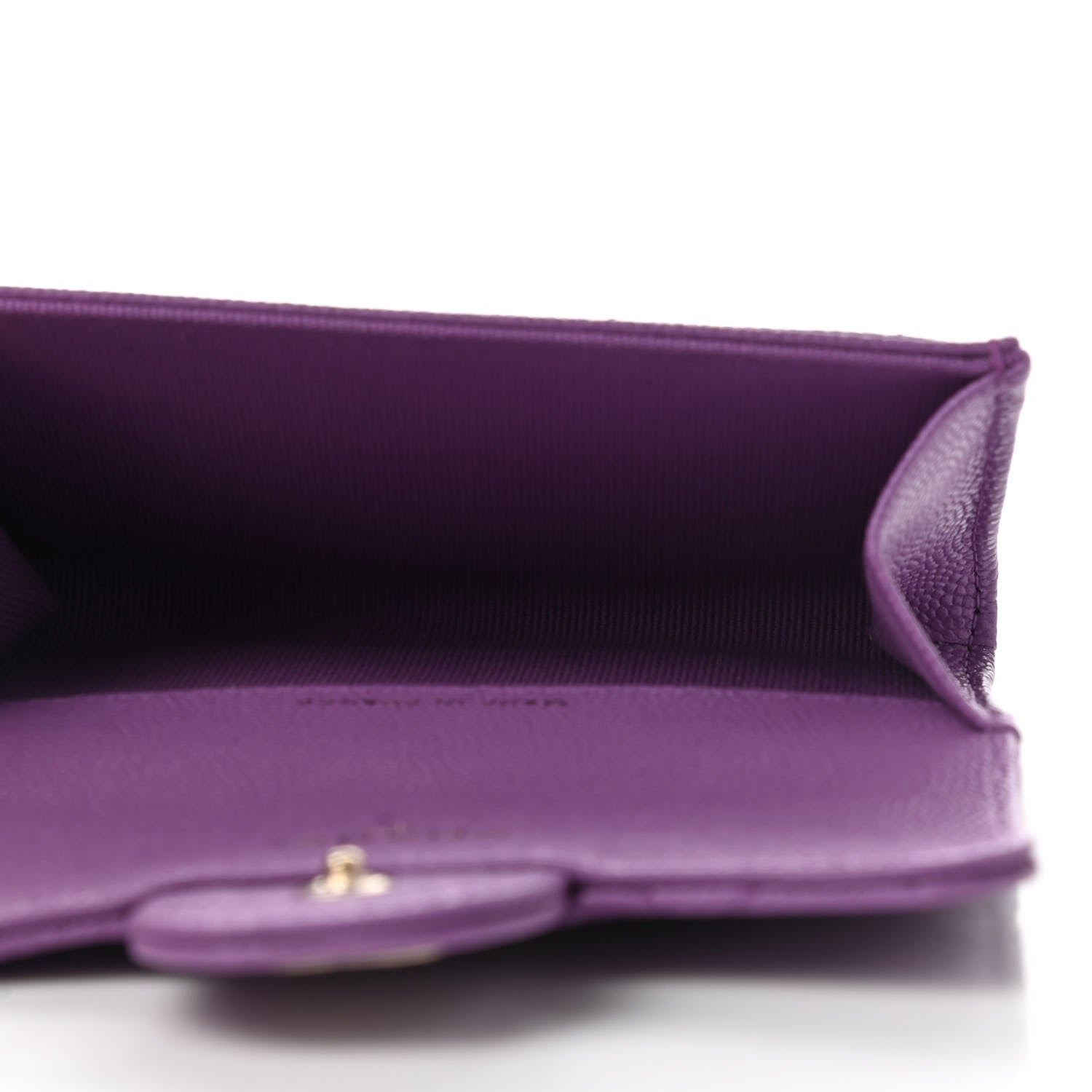 Chanel Caviar Quilted Flap Card Holder Wallet Purple 5 of 9