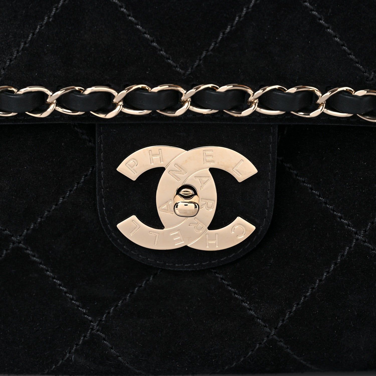 Chanel x Pharrell Williams Suede Lambskin XXL Flap Bag Black 14 of 15