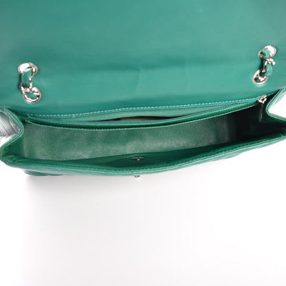 Chanel Lambskin Chevron Quilted Maxi Single Flap Green 6 of 8