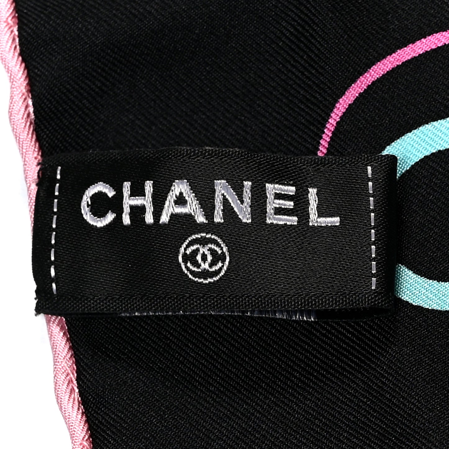 Silk CC Logo Square Scarf Black Multicolor