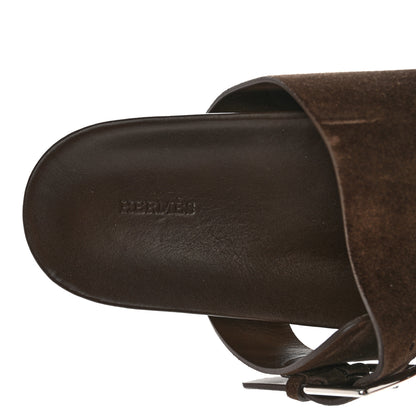 Hermes Suede Goatskin Mens Mumbai Sandals 44 7 of 11