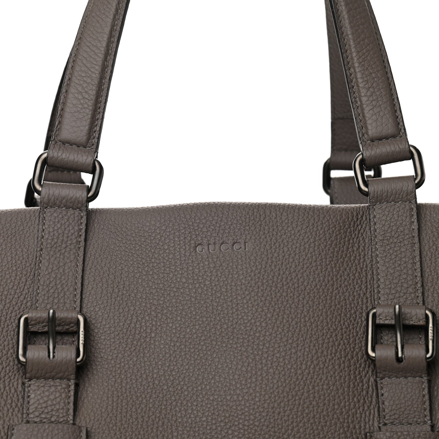 Gucci Pebbled Calfskin Carry On Duffle Grey 8 of 12