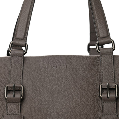 Gucci Pebbled Calfskin Carry On Duffle Grey 8 of 12