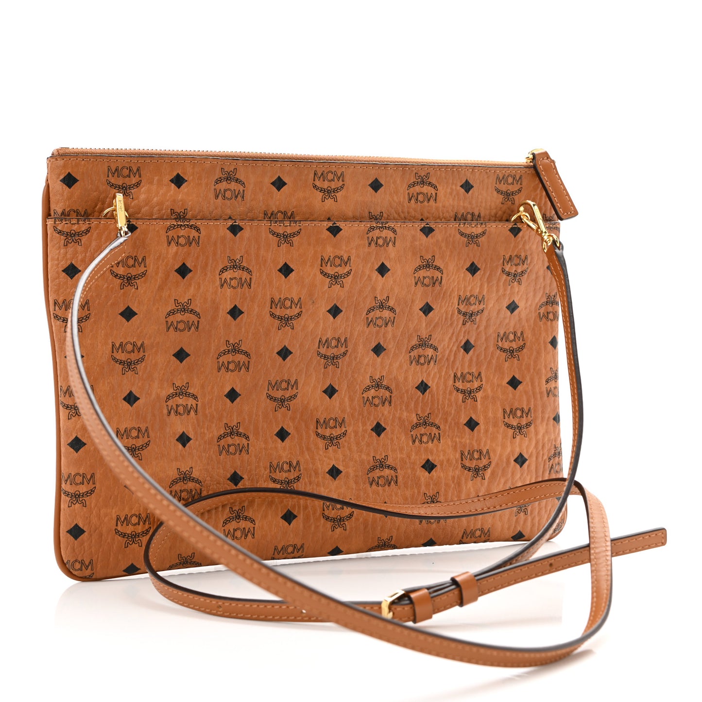 Visetos Medium Crossbody Pouch Cognac