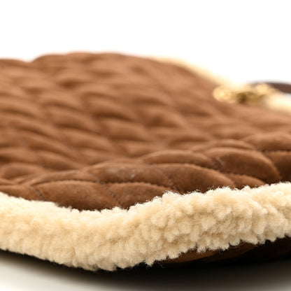 Saint Laurent Suede Shearling Quilted Le Pochon Natural Tan 11 of 12