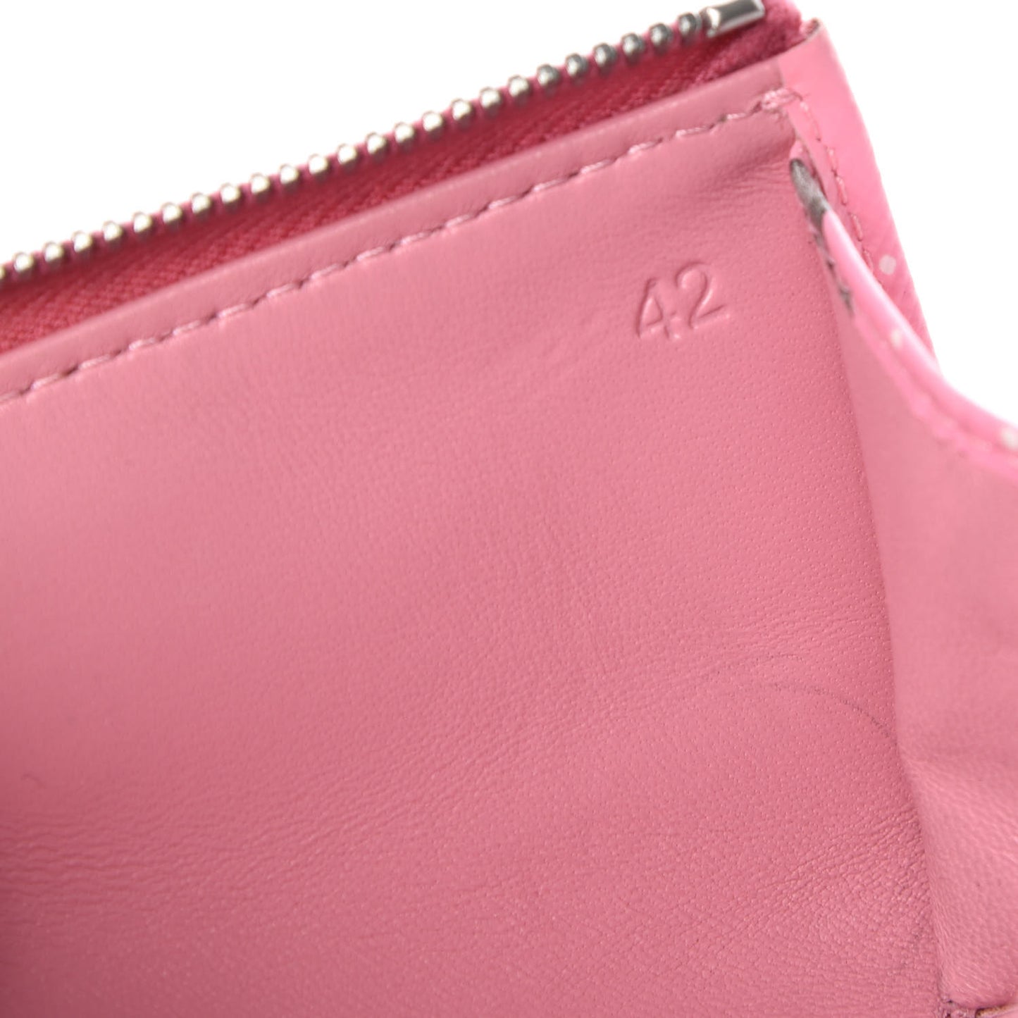 Saffiano Elephant Print Zip Key Pouch Rosa