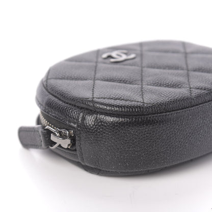 Chanel Iridescent Caviar Quilted Zip Around Classic Coin Purse Black 6 of 11