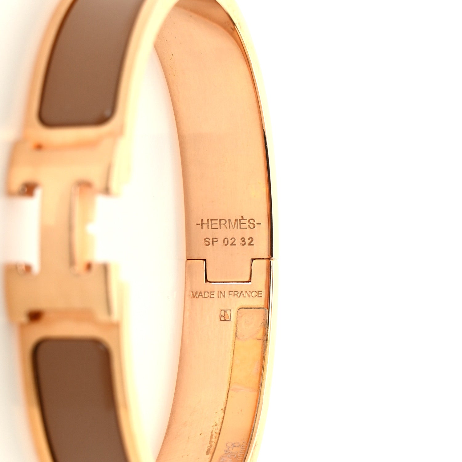 Hermes Enamel Narrow Clic Clac H Bracelet PM Chataigne 3 of 6