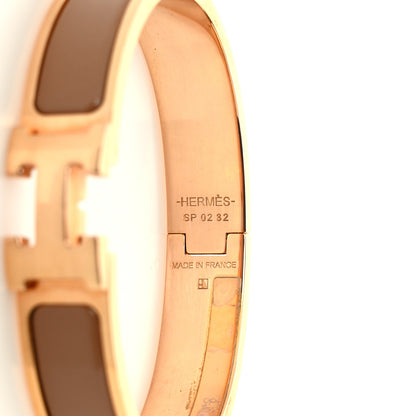 Hermes Enamel Narrow Clic Clac H Bracelet PM Chataigne 3 of 6