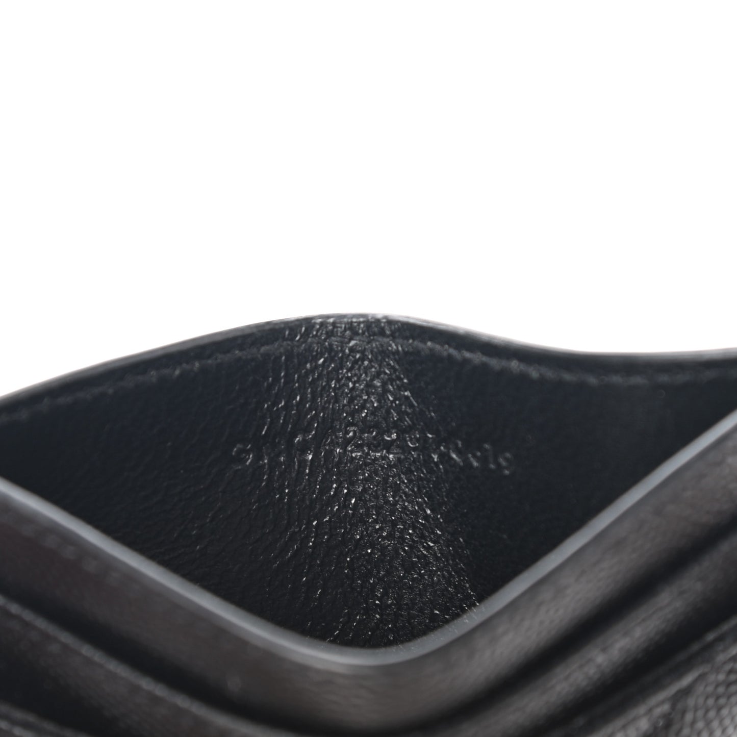 Grain De Poudre Matelasse Chevron Monogram Credit Card Case Black