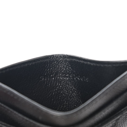 Saint Laurent Grain De Poudre Matelasse Chevron Monogram Credit Card Case Black 7 of 9