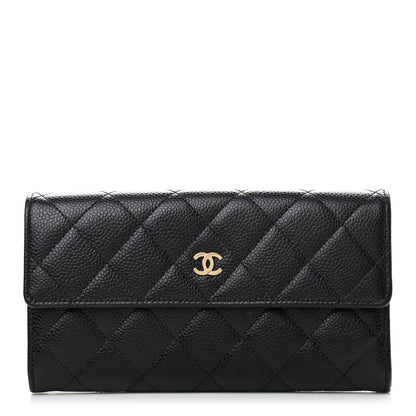 Chanel Caviar Quilted Large Flap Wallet Black 1 of 9