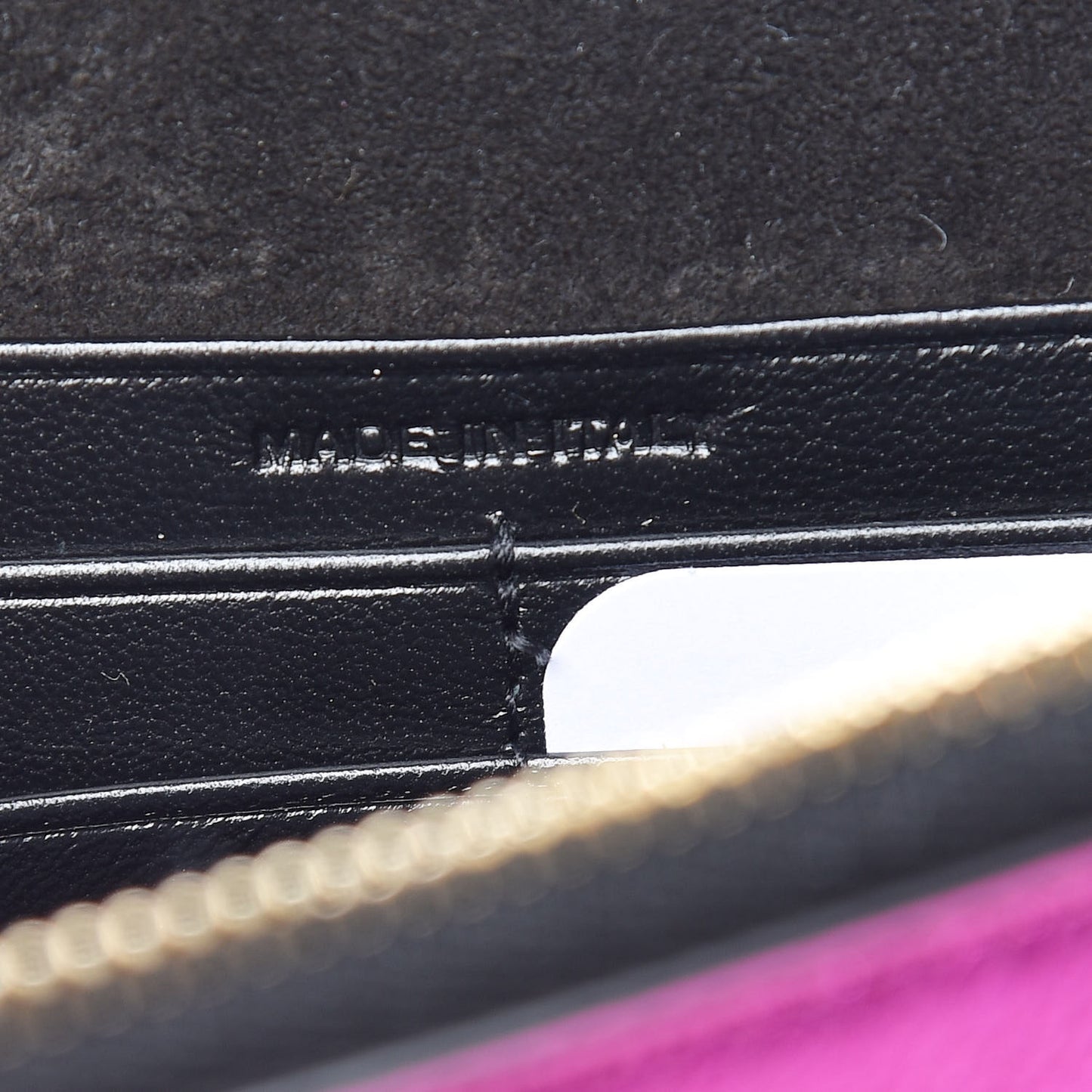 Metallic Calfskin Classic Monogram Kate Tassel Chain Walle Fuchsia
