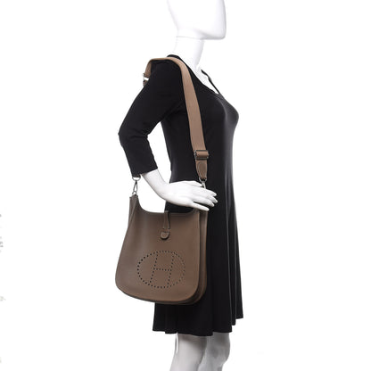 Hermes Taurillon Clemence Evelyne III PM Etoupe 2 of 11