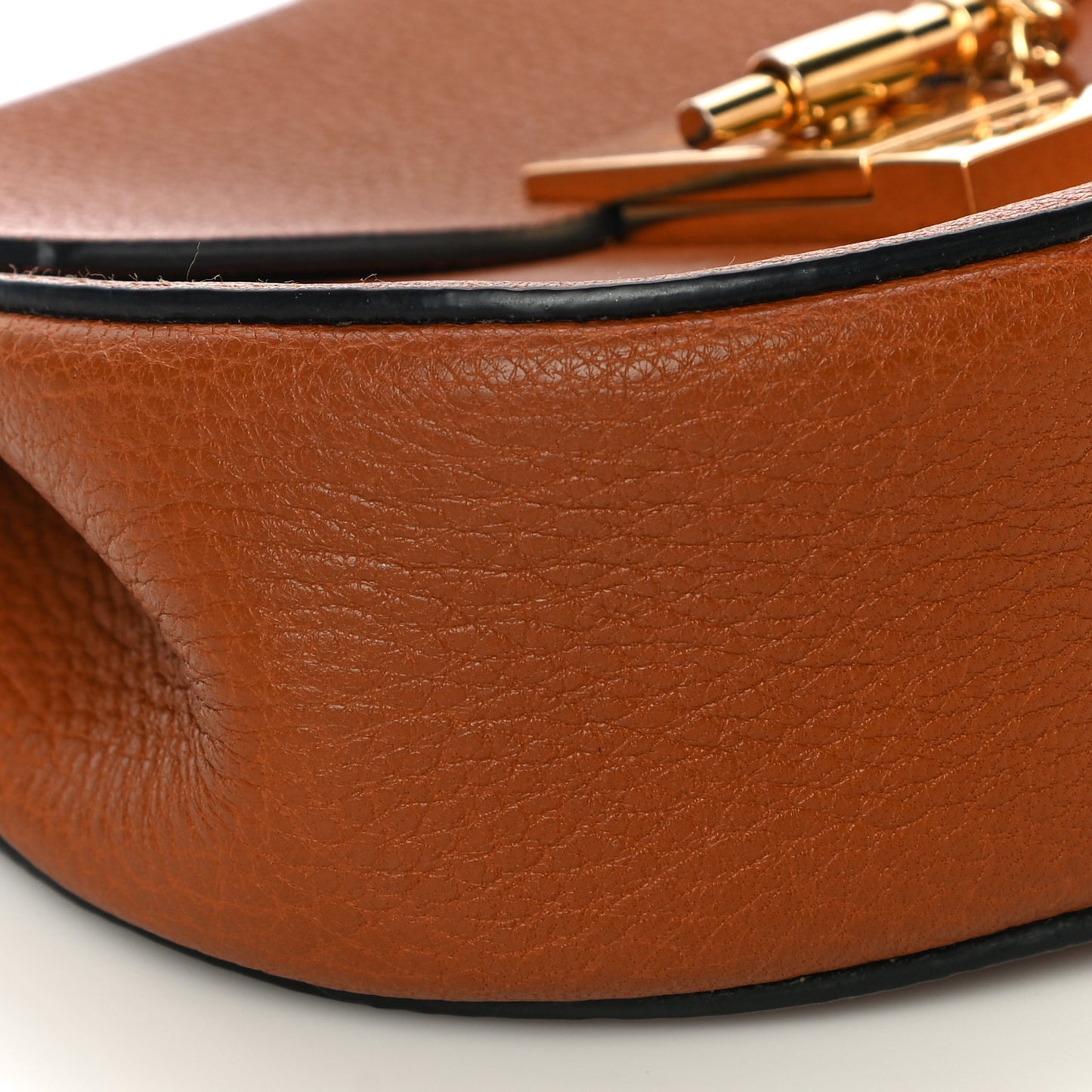 Grained Lambskin Mini Drew Shoulder Bag Caramel