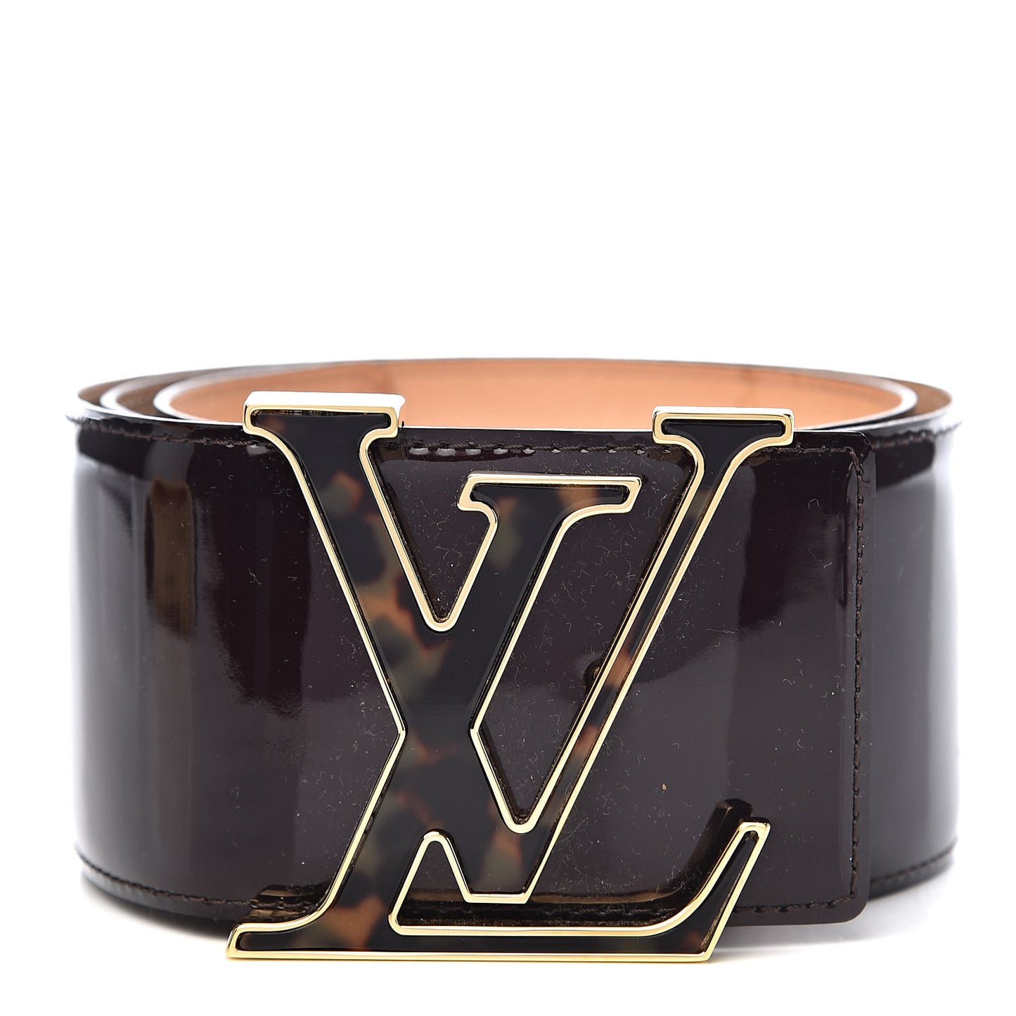 Patent LV Initiales Belt 75 30 Amarante