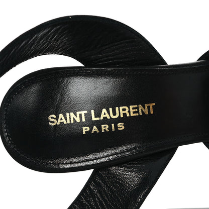 Saint Laurent Crepe Satin Crystal Buckle Claude 110 Slingback Pumps 38 Black 9 of 10