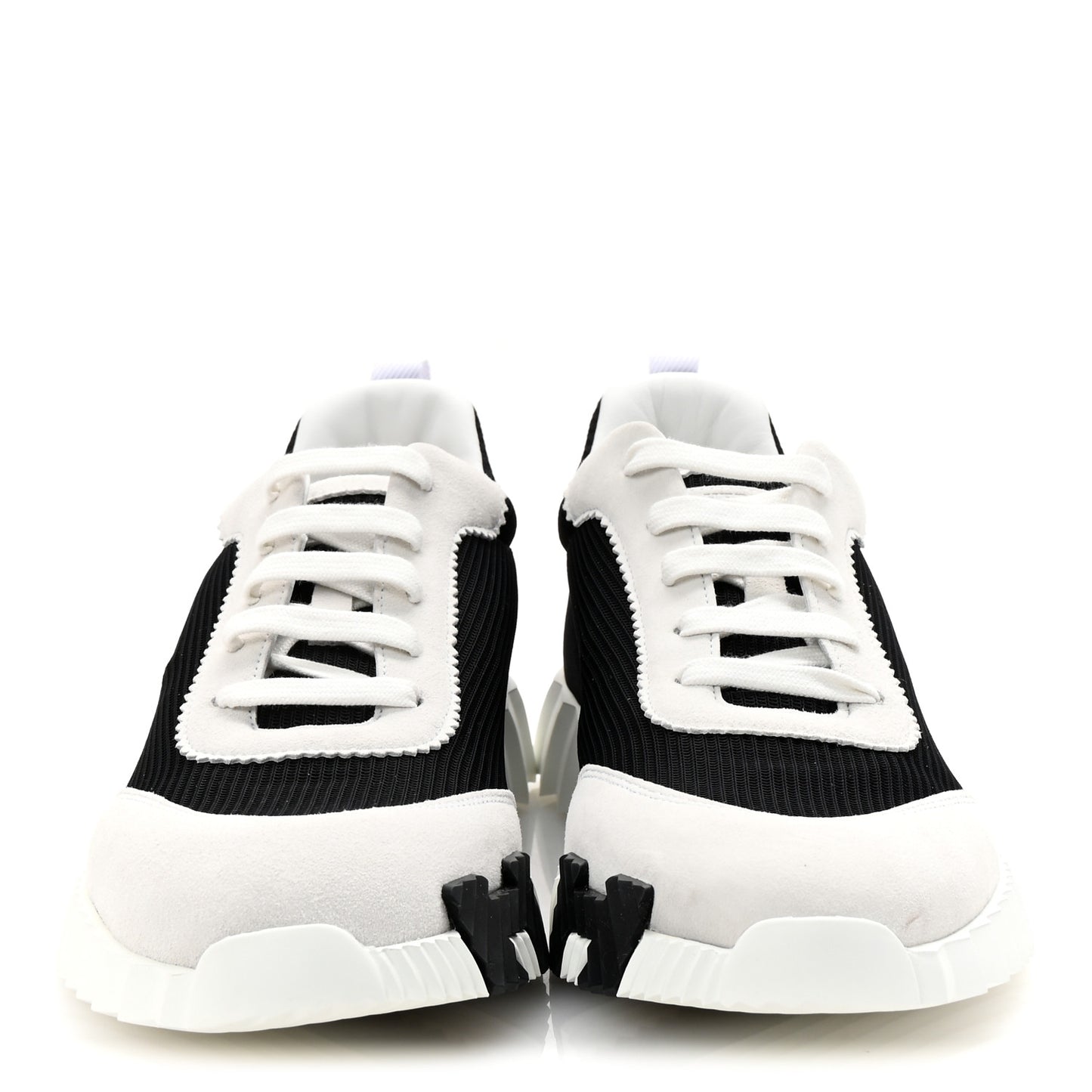 Ripstop Fabric Suede Mens Bouncing Sneakers 42.5 Black White