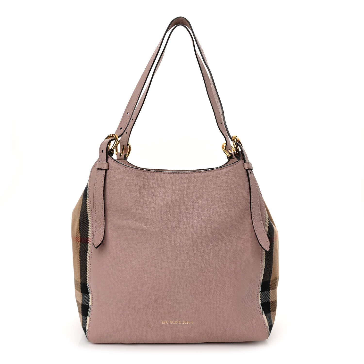 Burberry Grainy Calfskin House Check Small Canterbury Tote Pale Orchid 1 of 10