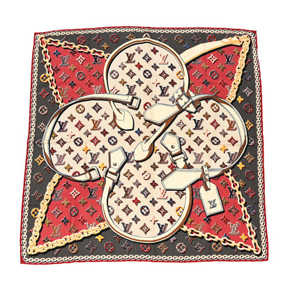 Louis Vuitton Silk Monogram Pop Square Scarf Beige 1 of 3
