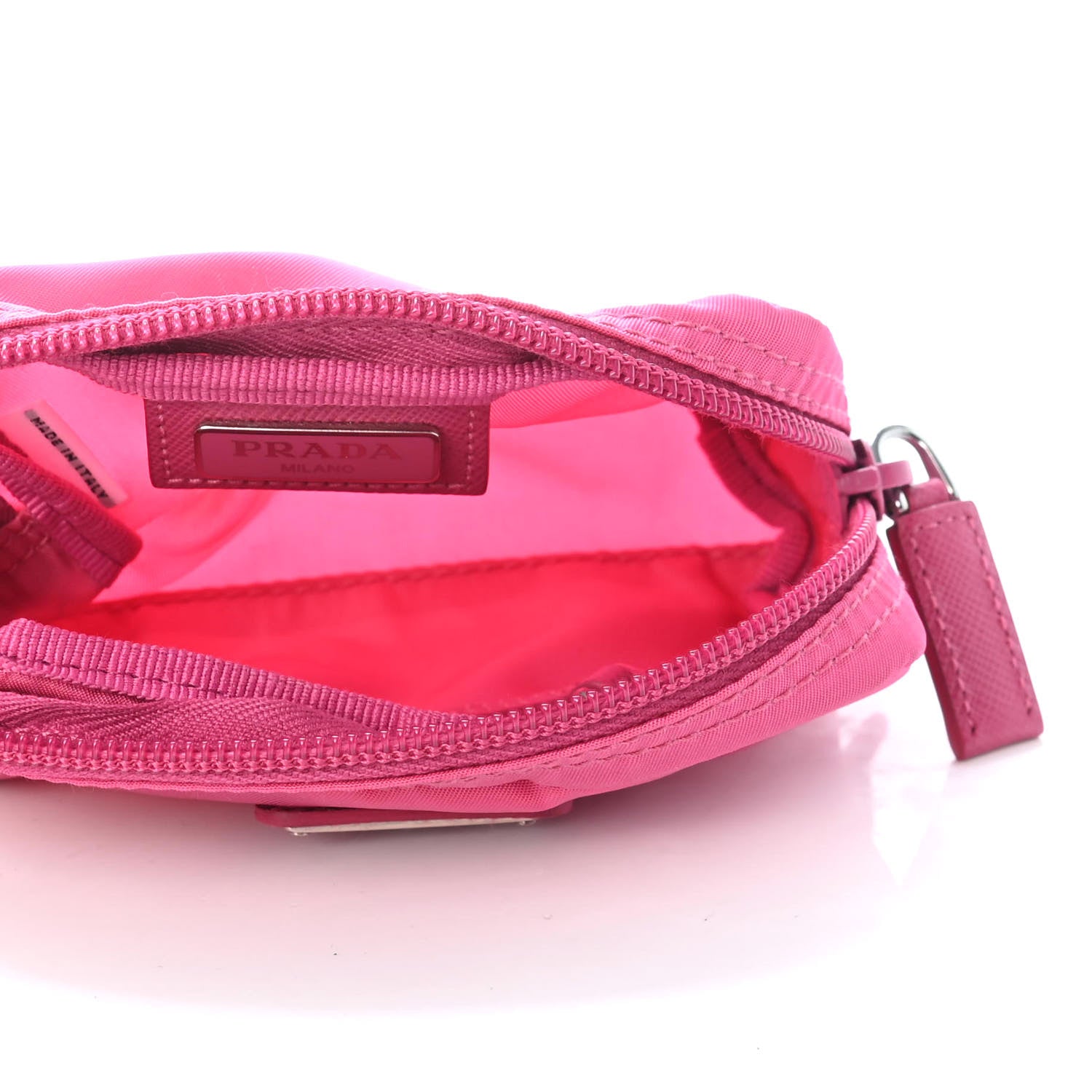 Prada Tessuto Nylon Vela Cosmetic Pouch Ibisco 5 of 5