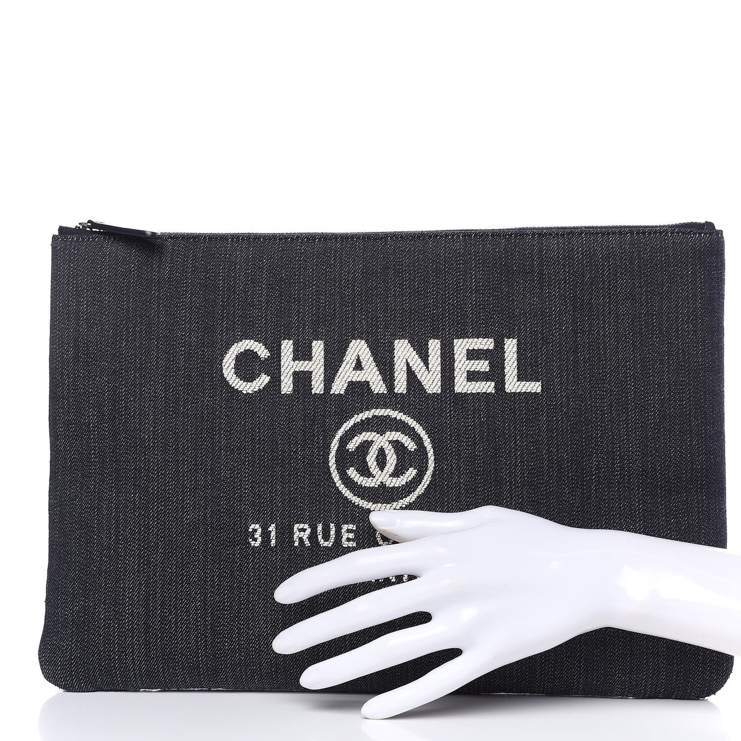 Denim Large Deauville Pouch Dark Blue
