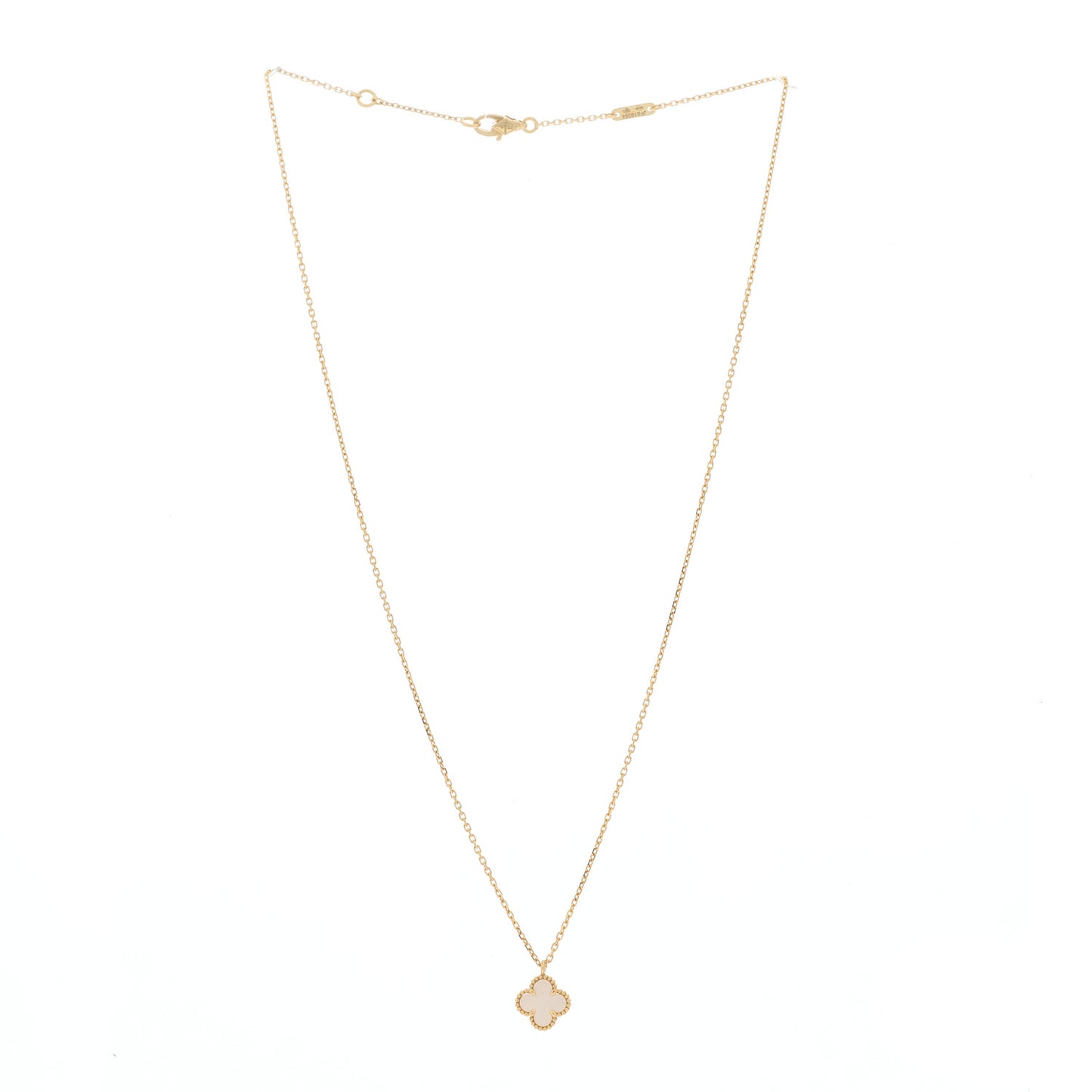 18K Yellow Gold Mother of Pearl Sweet Alhambra Pendant Necklace