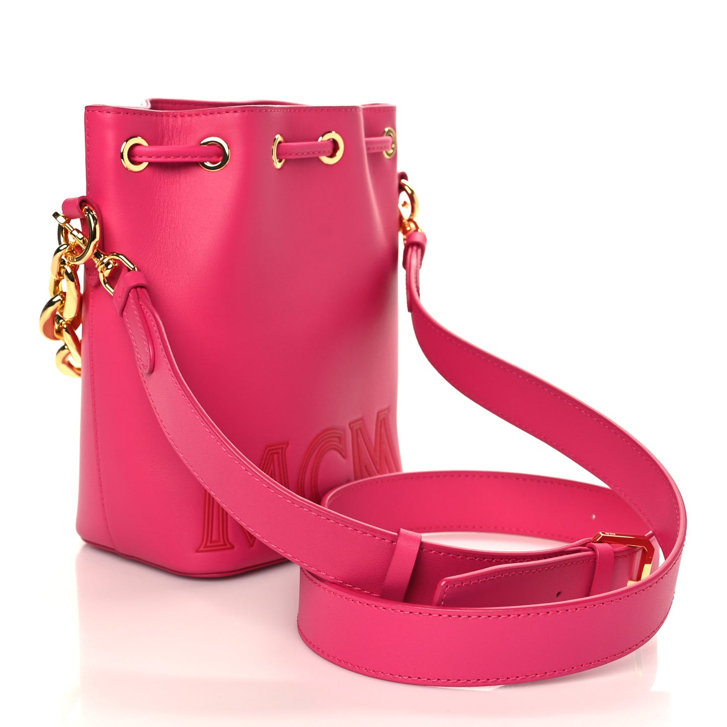 Nappa Mini Drawstring Aren Chain Bag Beetroot Purple