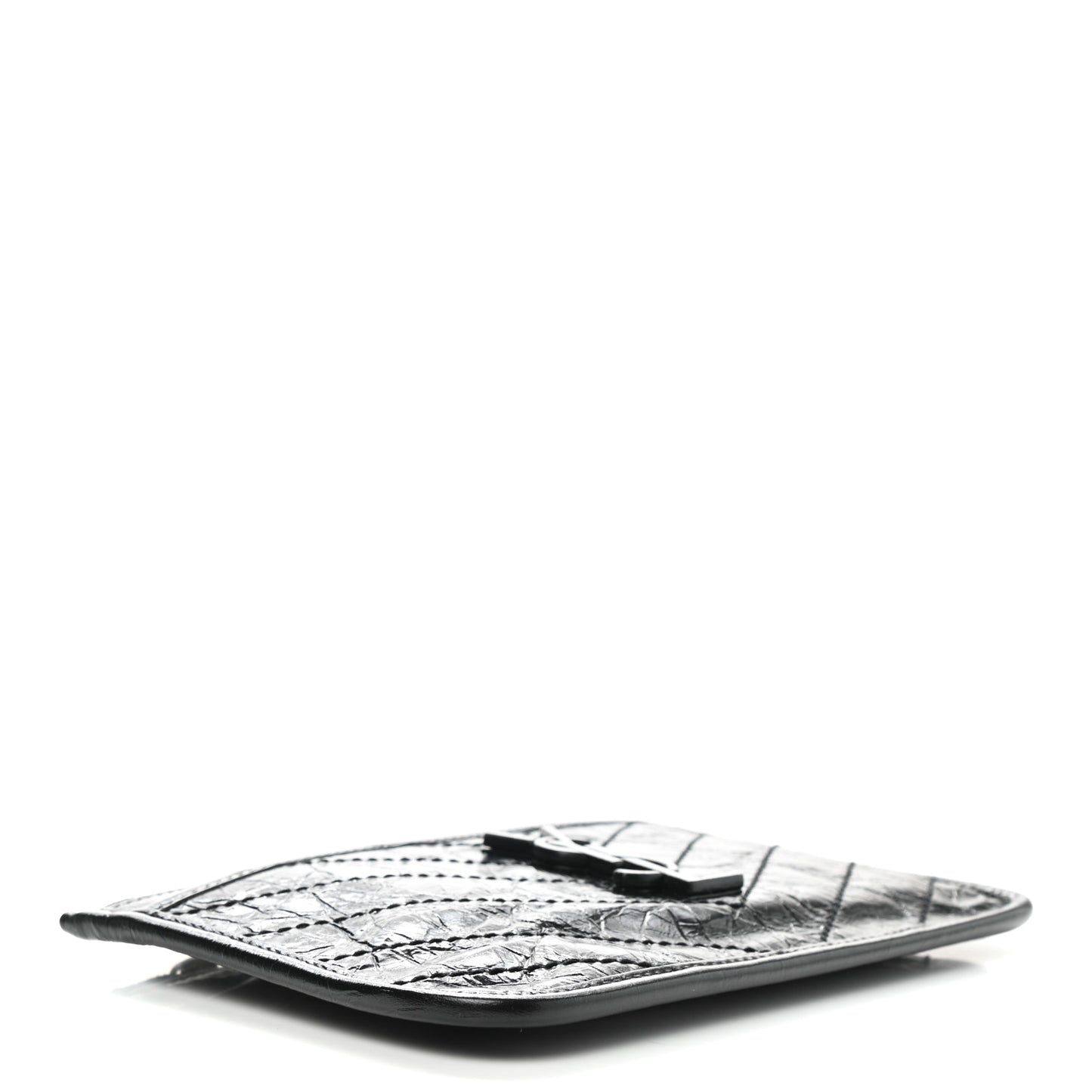 Crinkled Calfskin Matelasse Monogram Niki Bill Pouch Black
