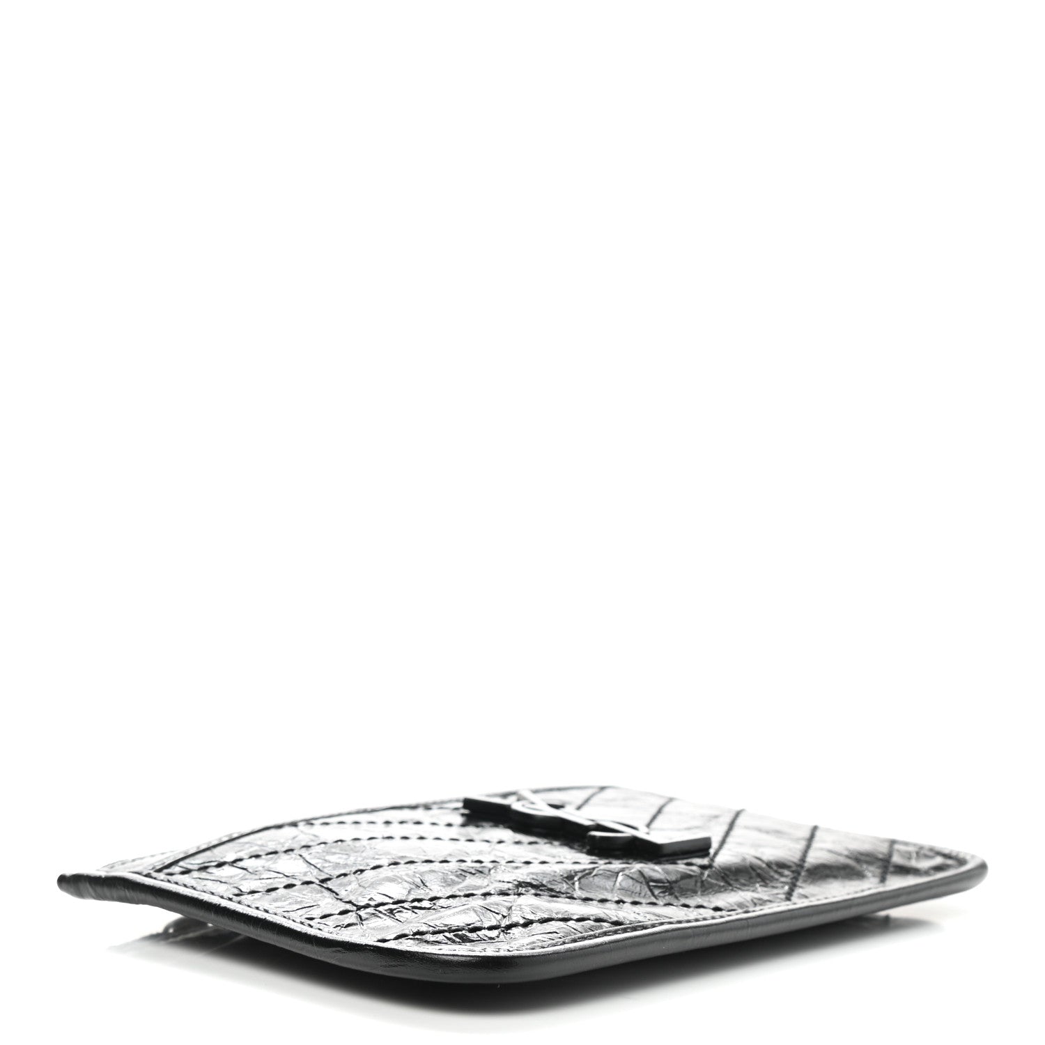 Saint Laurent Crinkled Calfskin Matelasse Monogram Niki Bill Pouch Black 4 of 7