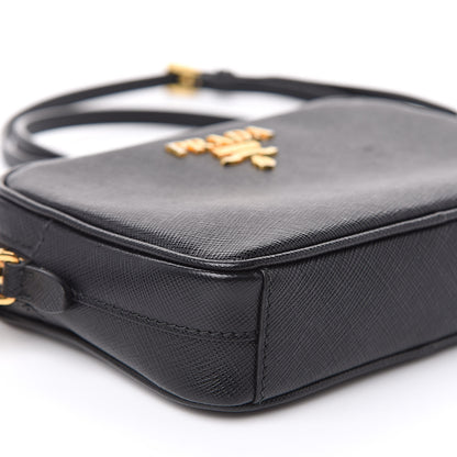 Prada Saffiano Mini Camera Crossbody Bag Black 9 of 11