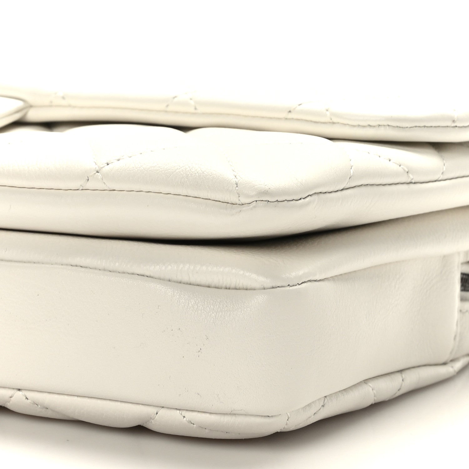 Chanel Calfskin Quilted Medium CC Crown Flap White 10 of 10