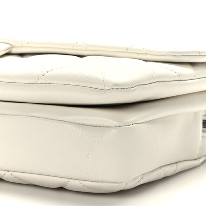 Chanel Calfskin Quilted Medium CC Crown Flap White 10 of 10