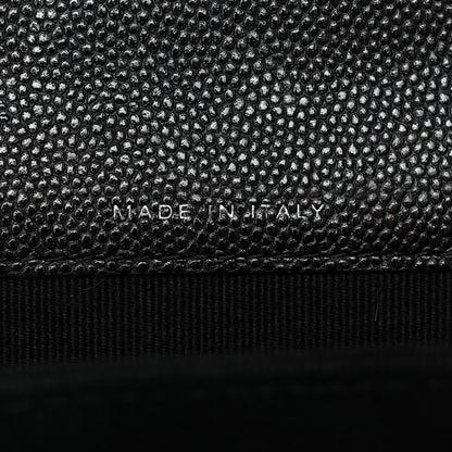 Chanel Caviar Quilted Enamel Top Handle Flap Clutch With Chain Black 7 of 11