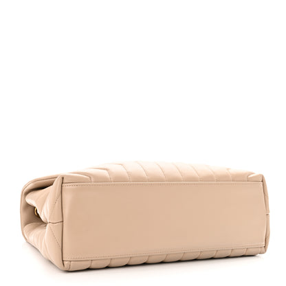 Saint Laurent Calfskin Y Quilted Monogram Medium Loulou Chain Satchel Dark Beige 4 of 9