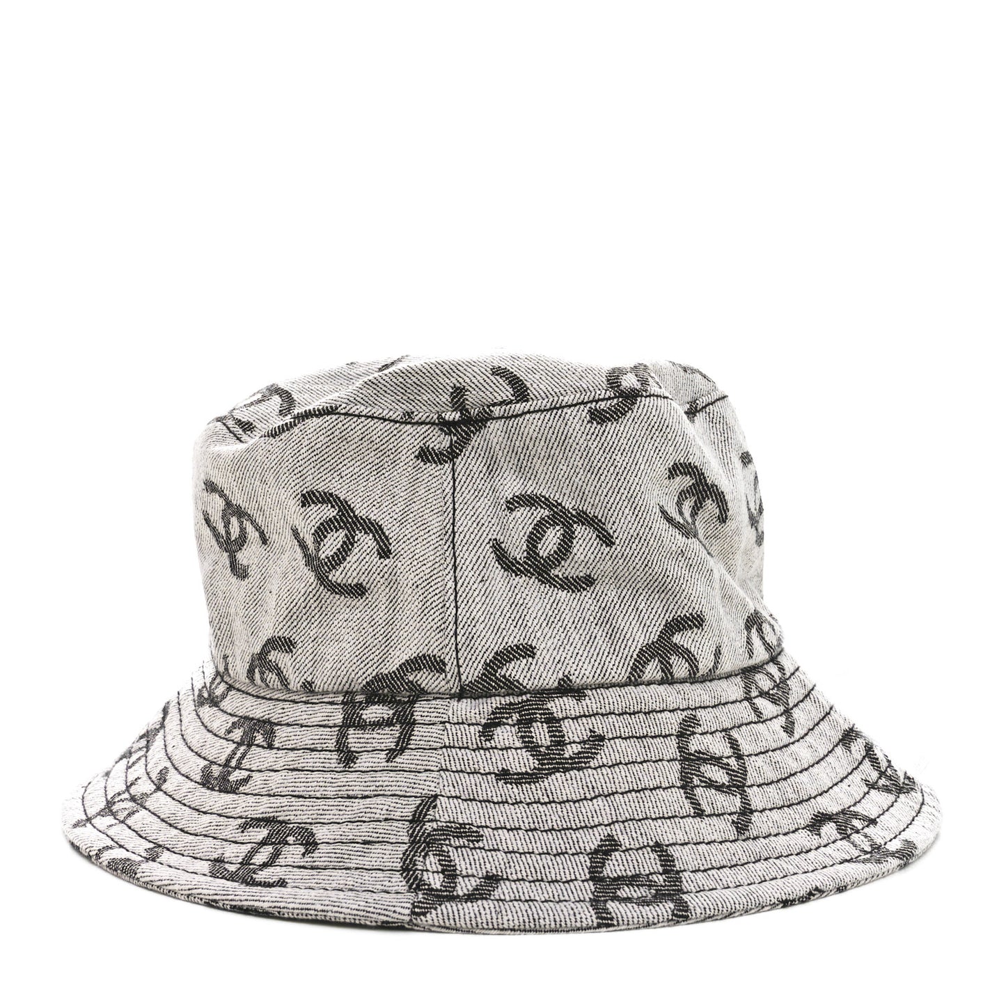 Denim CC Bucket Hat S White Black