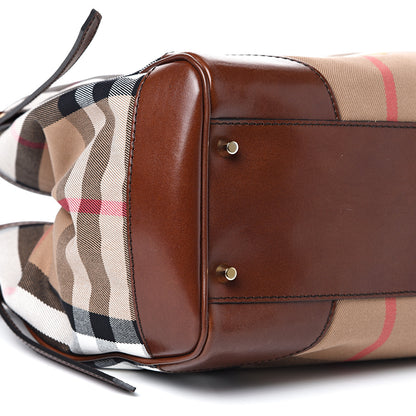 Burberry House Check Small Canterbury Tote Dark Tan 9 of 12