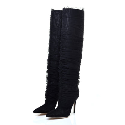 Jimmy Choo x OFF-WHITE Tulle Elisabeth 100 Knee High Boots 36.5 Black 3 of 6