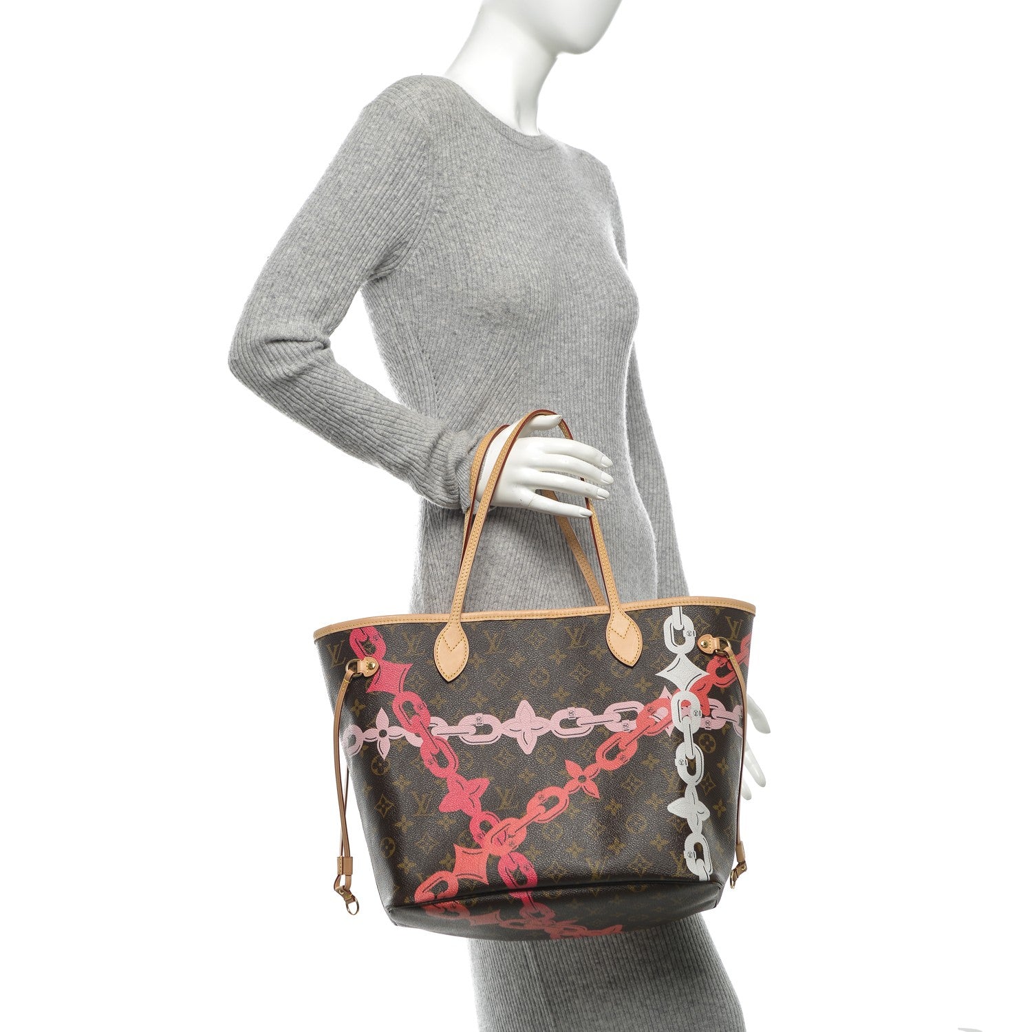 Louis Vuitton Monogram Bay Neverfull MM Rose Ballerine Poppy 2 of 8