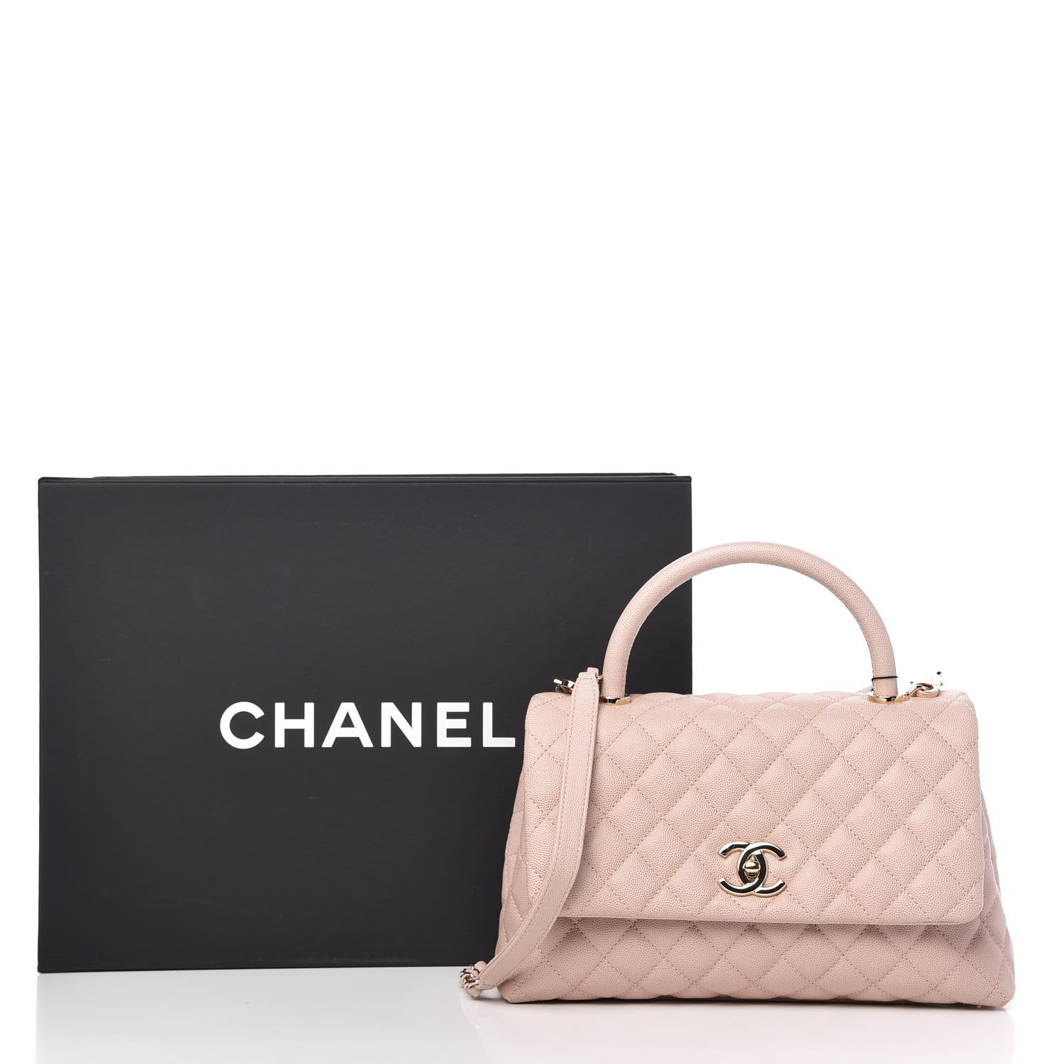 Chanel Caviar Quilted Small Coco Handle Flap Light Pink 10 of 10