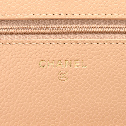 Chanel Caviar Quilted Wallet On Chain WOC Beige 6 of 11