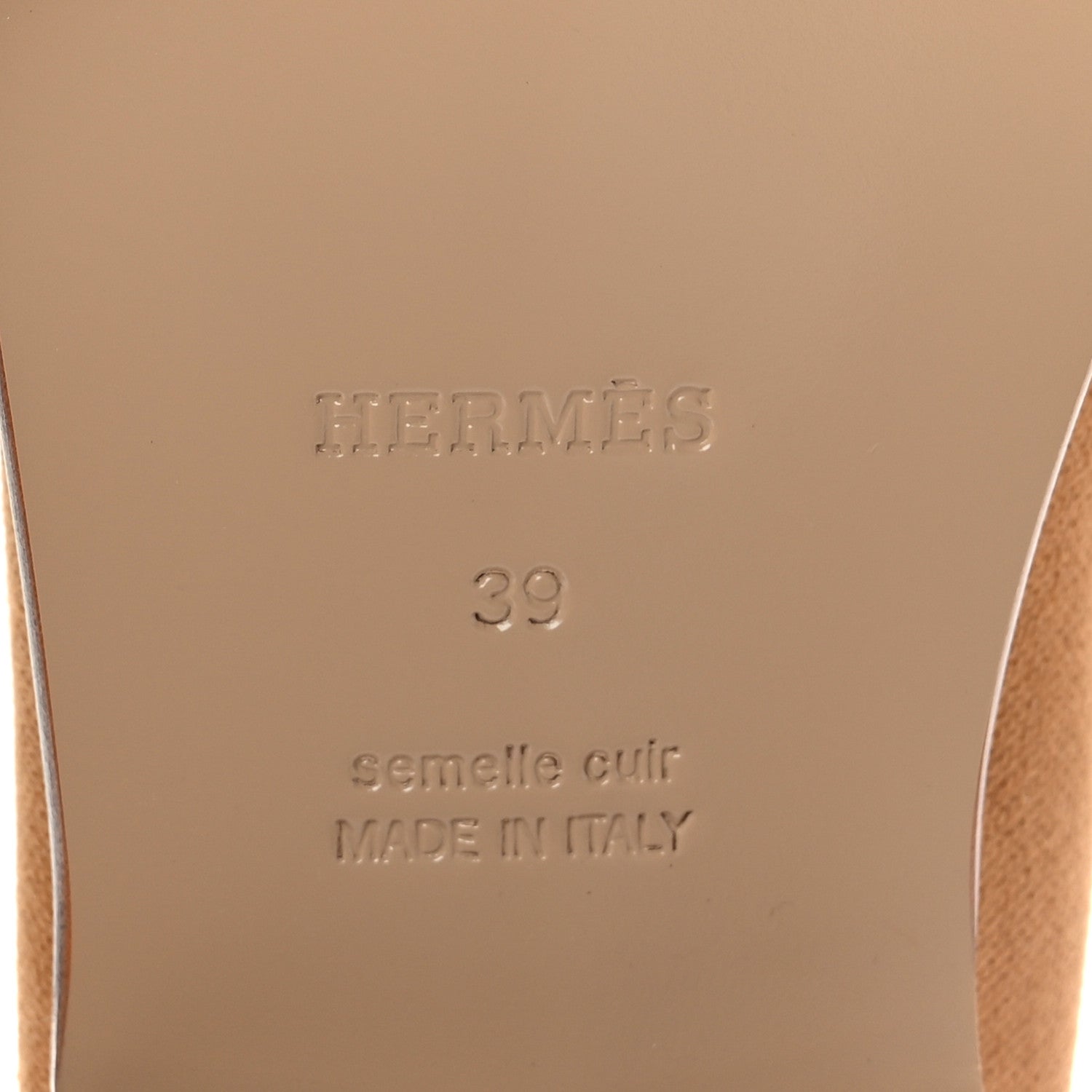 Hermes Calfskin Canvas Womens Destin Loafer 39 Naturel Beige Dore 8 of 9