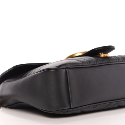 Gucci Calfskin Matelasse Medium GG Marmont Shoulder Bag Black 6 of 9