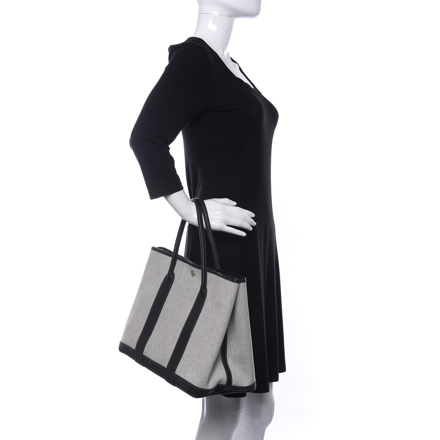Hermes Buffle Skipper Toile Garden Party 36 MM Tote Black 2 of 12