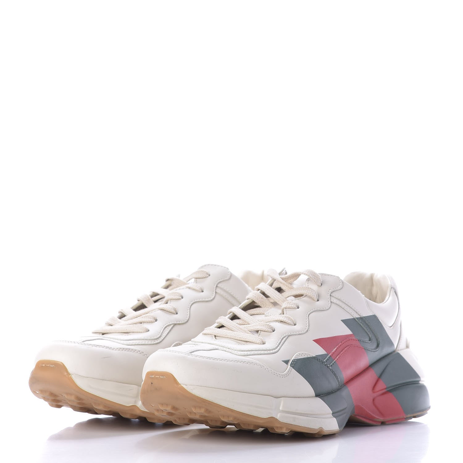 Gucci Calfskin Web Printed Mens Rhyton Sneakers 11.5 Mystic White 3 of 12