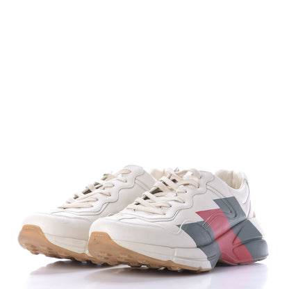 Gucci Calfskin Web Printed Mens Rhyton Sneakers 11.5 Mystic White 3 of 12