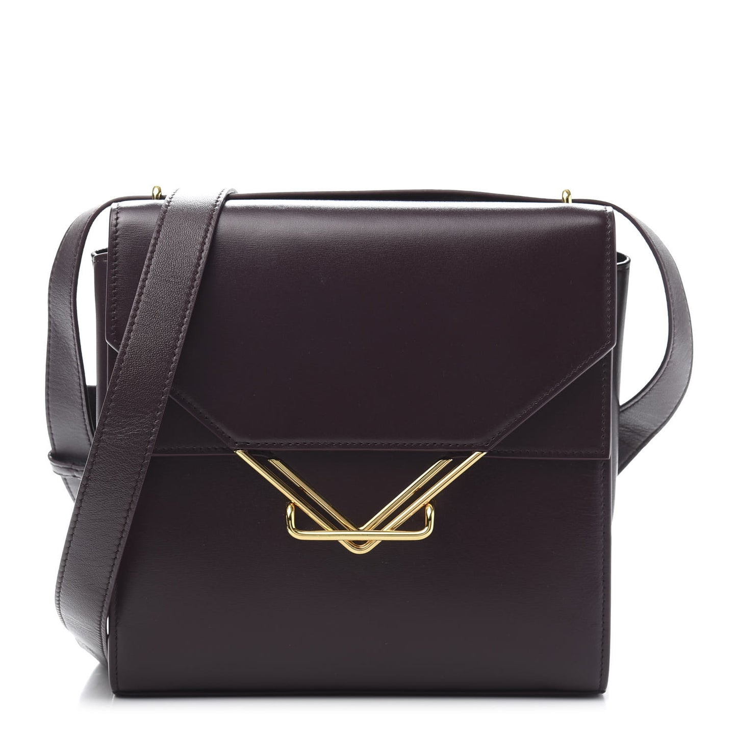 Box Calfskin Nappa Clip Bag Grape