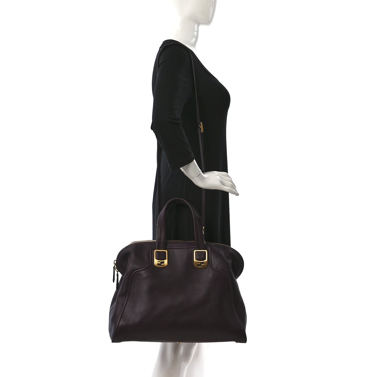 Fendi Vitello Dolce Marmol Large Chameleon Tote Ametista 2 of 10
